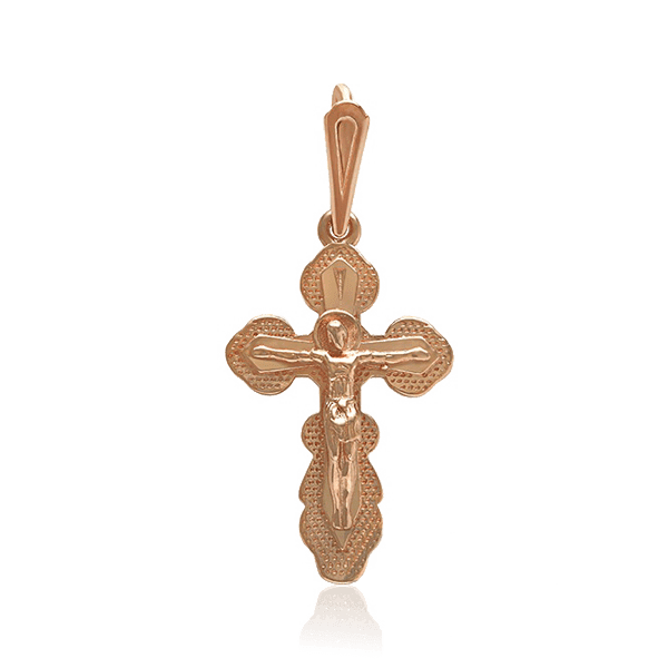 Крестик из красного золота с Распятием 028793 детальное изображение ювелирного изделия Золотые крестики православные Крестик из красного золота с Распятием 028793 детальное изображение ювелирного изделия Золотые крестики православные