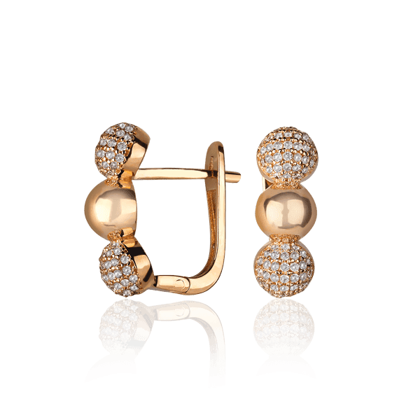 Золотые серьги Полусферы с фианитами на английской застежке 030724 детальное изображение ювелирного изделия Золотые серьги с английским замком Золотые серьги Полусферы с фианитами на английской застежке 030724 детальное изображение ювелирного изделия Золотые серьги с английским замком