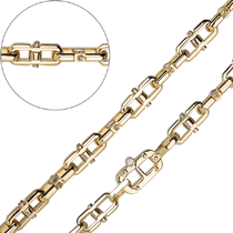 обзорное фото Цепочка Барака с бриллиантами в желтом золоте 032154 Полновесные золотые цепочки обзорное фото Цепочка Барака с бриллиантами в желтом золоте 032154  Полновесные золотые цепочки