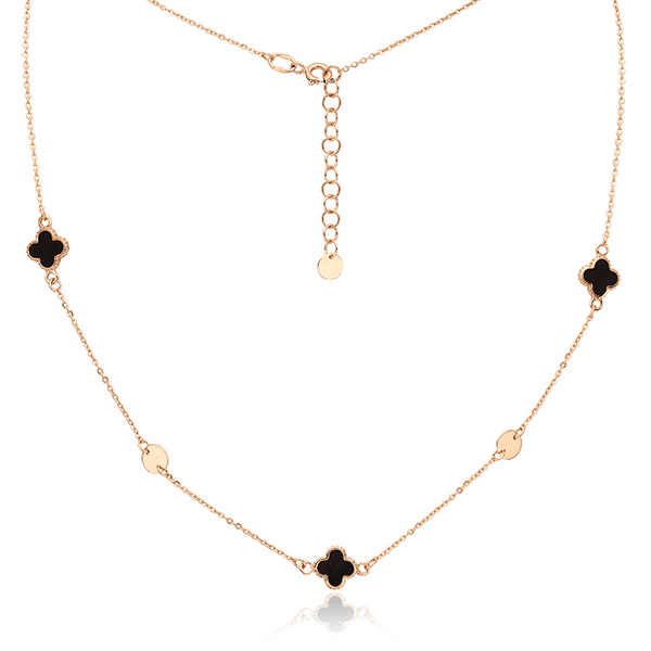 Золотое колье с эмалью Клевер и пуговки 035027 детальное изображение ювелирного изделия Золотые колье с камнями Золотое колье с эмалью Клевер и пуговки 035027 детальное изображение ювелирного изделия Золотые колье с камнями