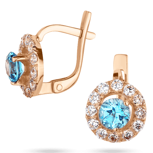 Золотые серьги с топазом 567726 детальное изображение ювелирного изделия Золотые серьги с топазом