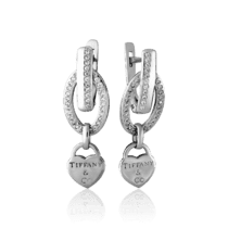 обзорное фото Серебряные серьги с замочком 036888  Серебряные серьги