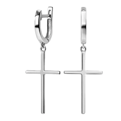 Серебряные серьги крестики без вставок 037733 детальное изображение ювелирного изделия Серебряные серьги без вставок Серебряные серьги крестики без вставок 037733 детальное изображение ювелирного изделия Серебряные серьги без вставок