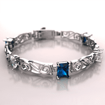 обзорное фото Браслет из белого золота 893069 Золотые браслеты жесткие обзорное фото Браслет из белого золота 893069  Золотые браслеты жесткие