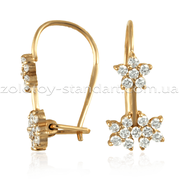 Золотые серьги 21128/00 детальное изображение ювелирного изделия Серьги с камнями Золотые серьги 21128/00 детальное изображение ювелирного изделия Серьги с камнями