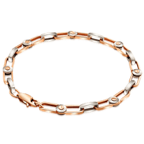 обзорное фото Браслет в комбинированном золоте Амстердам 040023 Золотые браслеты без камней обзорное фото Браслет в комбинированном золоте Амстердам 040023  Золотые браслеты без камней