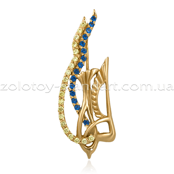 Золота брошка Герб України 660078 детальне зображення ювелірного виробу