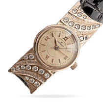 обзорное фото Женские часы на руку из золота с кожаным ремешком 036190 Женские золотые часы обзорное фото Женские часы на руку из золота с кожаным ремешком 036190  Женские золотые часы