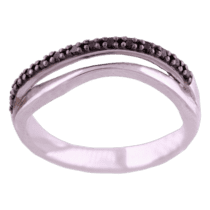 обзорное фото Кольцо с черным бриллиантом из белого золота 11560/1  Золотые кольца с черным бриллиантом