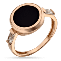 обзорное фото Золотое кольцо в современном дизайне с агатом Вирджиния 033827  Золотые кольца