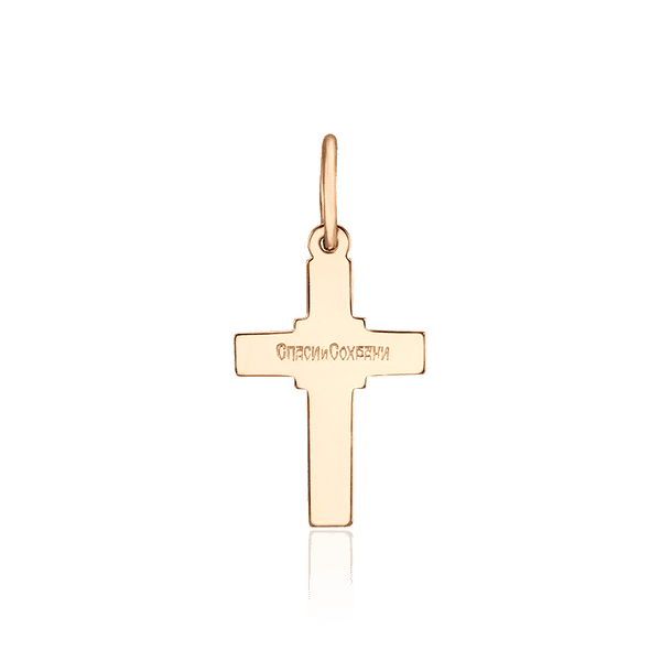 Золотий хрестик в комбінованому золоте з Росп'яттям 034636 детальне зображення ювелірного виробу Золотий хрестик в комбінованому золоте з Росп'яттям 034636 детальне зображення ювелірного виробу