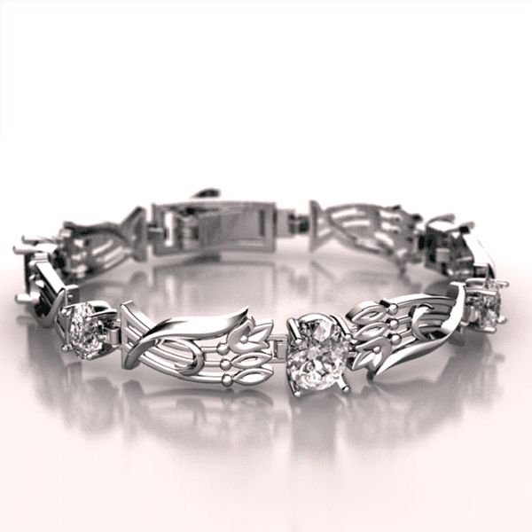 Браслет из белого золота 893074 детальное изображение ювелирного изделия Золотые браслеты жесткие