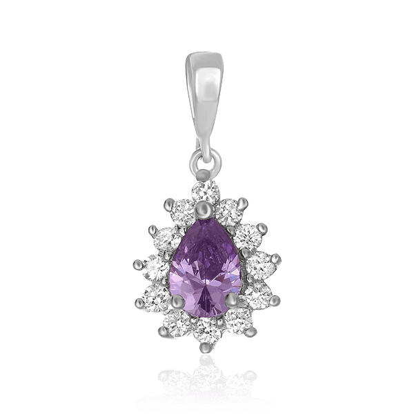 Серебряный кулон с фианитами 024852 детальное изображение ювелирного изделия Серебряные подвески со вставками Серебряный кулон с фианитами 024852 детальное изображение ювелирного изделия Серебряные подвески со вставками