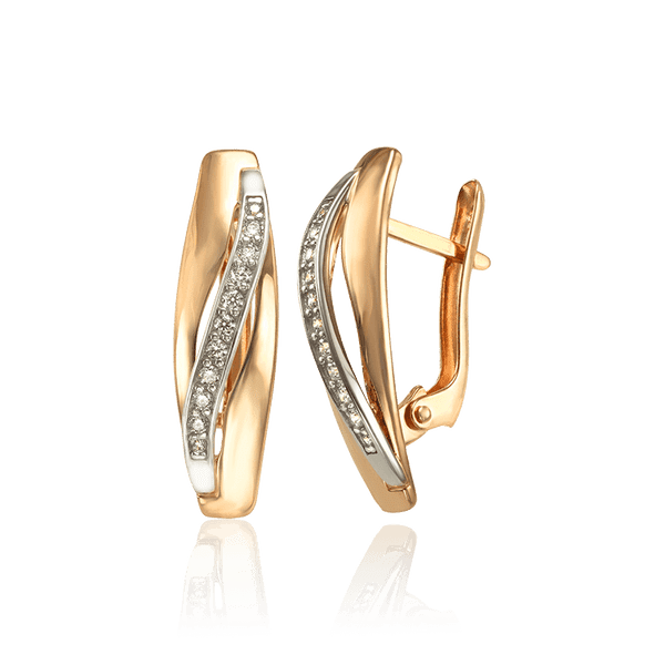 Золотые серьги с фианитом Белая дорожка 033481 детальное изображение ювелирного изделия Золотые серьги Золотые серьги с фианитом Белая дорожка 033481 детальное изображение ювелирного изделия Золотые серьги