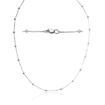 обзорное фото Колье в белом золоте с шариками 033915  Золотые цепочки