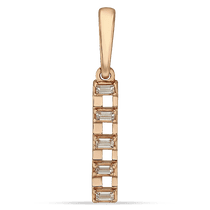 обзорное фото Золотой кулон линия с фианитами 035024 Золотые подвески обзорное фото Золотой кулон линия с фианитами 035024  Золотые подвески