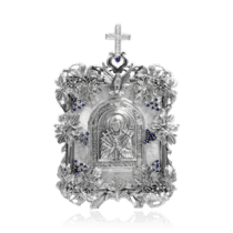 обзорное фото Серебряная икона Семистрельная с виноградной лозой 035971  Иконы серебро