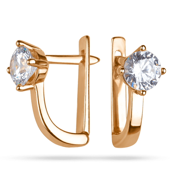 Женские повседневные серьги золотые с английским замком 036614 детальное изображение ювелирного изделия Золотые серьги с фианитом Женские повседневные серьги золотые с английским замком 036614 детальное изображение ювелирного изделия Золотые серьги с фианитом