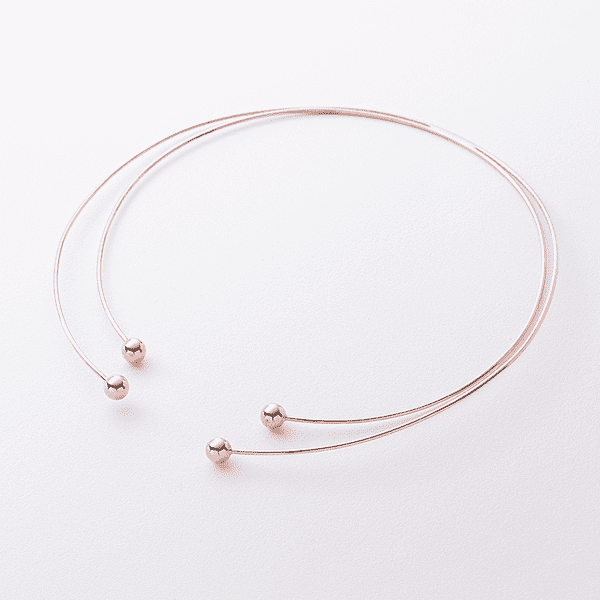 Двойное жесткое колье-чокер в красном золоте с гладкими шариками 040949 детальное изображение ювелирного изделия Золотое колье без камней Двойное жесткое колье-чокер в красном золоте с гладкими шариками 040949 детальное изображение ювелирного изделия Золотое колье без камней