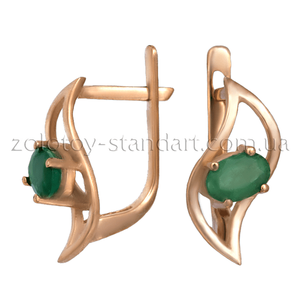 Золотые серьги с изумрудом 2870 детальное изображение ювелирного изделия Золотые серьги с изумрудами Золотые серьги с изумрудом 2870 детальное изображение ювелирного изделия Золотые серьги с изумрудами