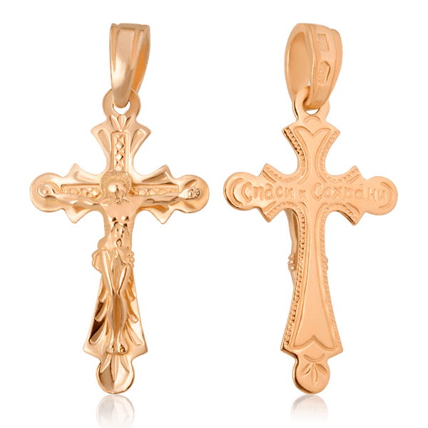 Золотой крестик 60013 детальное изображение ювелирного изделия Золотые крестики