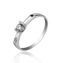 обзорное фото Золотое кольцо с фианитами 028232  Золотые кольца для помолвки с цирконием