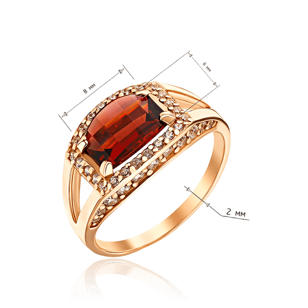 женское кольцо с гранатом и фианитами купить женское кольцо с гранатом и фианитами купить