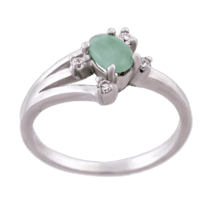 обзорное фото Серебряное кольцо с изумрудом 4576  Серебряные кольца