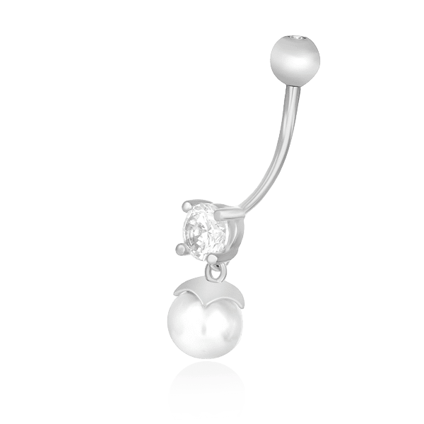 Серебряный пирсинг с жемчужиной и фианитом 025066 детальное изображение ювелирного изделия Серебряные серьги для пирсинга Серебряный пирсинг с жемчужиной и фианитом 025066 детальное изображение ювелирного изделия Серебряные серьги для пирсинга