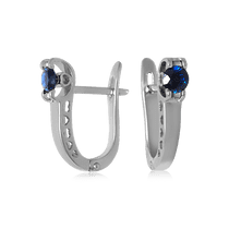 обзорное фото Серьги в белом золоте с сапфирами 026357 Золотые серьги с сапфиром обзорное фото Серьги в белом золоте с сапфирами 026357  Золотые серьги с сапфиром