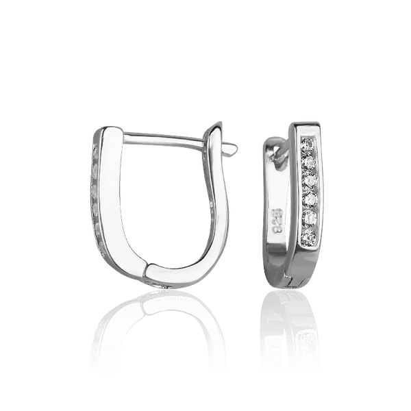 Серебряные серьги-дорожки на английском замке с фианитами 027352 детальное изображение ювелирного изделия Серебряные серьги с камнями Серебряные серьги-дорожки на английском замке с фианитами 027352 детальное изображение ювелирного изделия Серебряные серьги с камнями