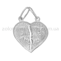 обзорное фото Серебряный подвес Сердце 62012  Серебряные подвески без вставок