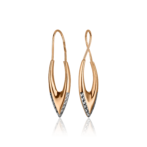 Золотые серьги 80096 детальное изображение ювелирного изделия Золотые серьги с алмазной гранью