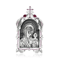 оглядове фото Срібна ікона Казанська з каменями 035978