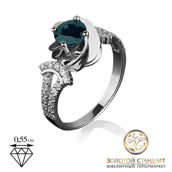 Золотое кольцо с сапфиром и бриллиантами Золотое кольцо с сапфиром и бриллиантами