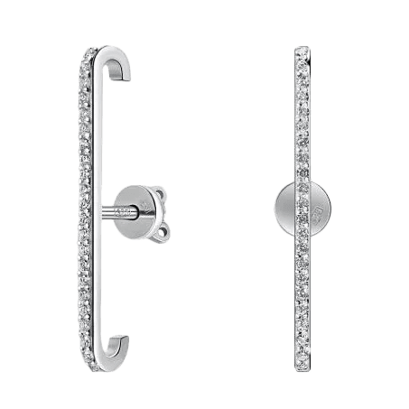 Серебряные серьги пусеты на закрутке с фианитами 037691 детальное изображение ювелирного изделия Серебряные серьги с камнями Серебряные серьги пусеты на закрутке с фианитами 037691 детальное изображение ювелирного изделия Серебряные серьги с камнями