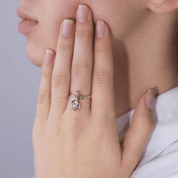 Кольцо с топазом и цирконием. Фото. Кольцо с топазом и цирконием. Фото.