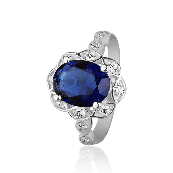 Кольцо в белом золоте с сапфиром и бриллиантами 026367 детальное изображение ювелирного изделия Золотые кольца с сапфиром Кольцо в белом золоте с сапфиром и бриллиантами 026367 детальное изображение ювелирного изделия Золотые кольца с сапфиром
