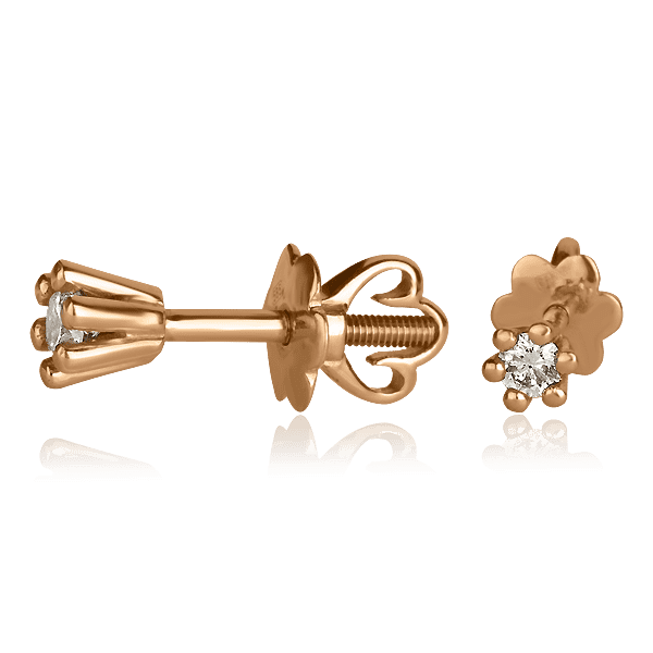 Золотые серьги с бриллиантами Rana E0660 детальное изображение ювелирного изделия Золотые серьги с бриллиантами