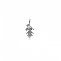обзорное фото Серебряный кулон Девочка 026151  Серебряные подвески со вставками