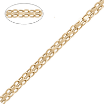 обзорное фото Золотая цепочка Дочбисмарк 9601502-4 Дочбисмарк плетение золотых цепочек обзорное фото Золотая цепочка Дочбисмарк 9601502-4  Дочбисмарк плетение золотых цепочек