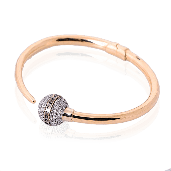 Золотой браслет с фианитами 025217 детальное изображение ювелирного изделия Золотой браслет кольцом Золотой браслет с фианитами 025217 детальное изображение ювелирного изделия Золотой браслет кольцом