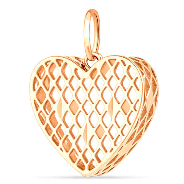 Кулон Золотое Сердце 585 пробы 034257 детальное изображение ювелирного изделия Золотые подвески без камней