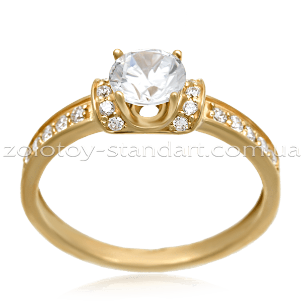 Золотое кольцо с цирконием 1196241 детальное изображение ювелирного изделия Золотые кольца для помолвки с цирконием Золотое кольцо с цирконием 1196241 детальное изображение ювелирного изделия Золотые кольца для помолвки с цирконием