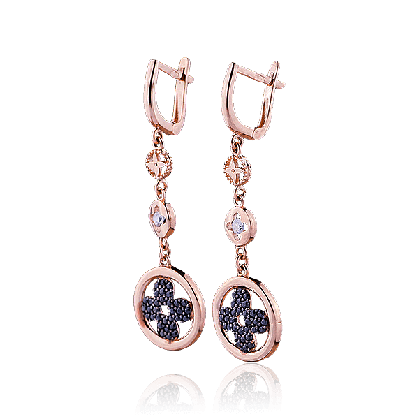 Золотіе серьги в стиле ван клиф