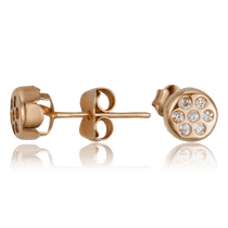 обзорное фото Золотые серьги-гвоздики 101639  Серьги с камнями