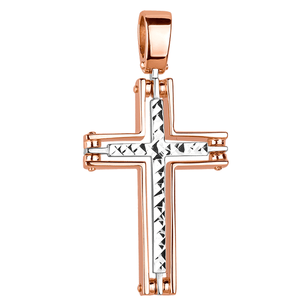 Золотой подвес крест без распятия 585 пробы с алмазной гранью 037968 детальное изображение ювелирного изделия Декоративные золотые крестики Золотой подвес крест без распятия 585 пробы с алмазной гранью 037968 детальное изображение ювелирного изделия Декоративные золотые крестики