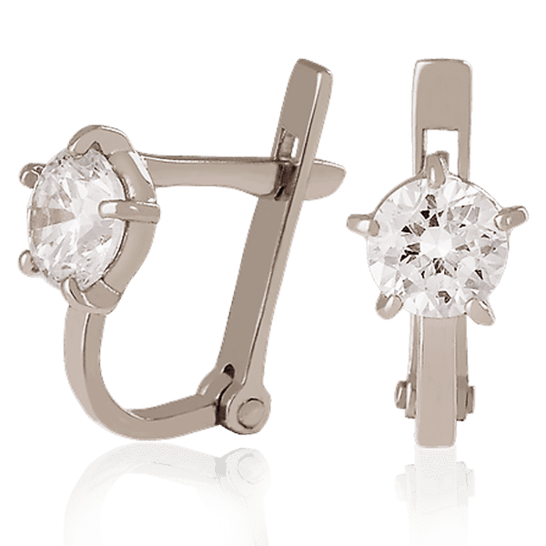 Золотые серьги с цирконием 023489 детальное изображение ювелирного изделия Золотые серьги с фианитом Золотые серьги с цирконием 023489 детальное изображение ювелирного изделия Золотые серьги с фианитом