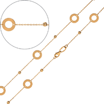 обзорное фото Золотое колье кольца и бусины 032425  Золотое колье без камней