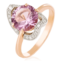 обзорное фото Золотое кольцо с аметистом 023830 Золотые кольца с аметистом обзорное фото Золотое кольцо с аметистом 023830  Золотые кольца с аметистом